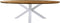 HSM Collection-Ovale Eettafel Fishbone-180x100x76-Naturel/Wit-Eiken/Metaal