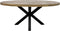 HSM Collection-Ovale Eettafel Portland-180x100x77-Naturel/Zwart-Mango/Metaal