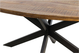 HSM Collection-Ovale Eettafel Melbourne-160x90x76-Naturel/Zwart-Mango/Metaal