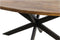 HSM Collection-Ovale Eettafel Melbourne-160x90x76-Naturel/Zwart-Mango/Metaal