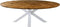 HSM Collection-Ovale Eettafel Fishbone-180x100x76-Naturel/Wit-Eiken/Metaal