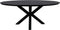 HSM Collection-Ovale Eettafel Zurich-180x100x76-Zwart/Zwart-Acacia/Metaal