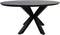 HSM Collection-Ovale Eettafel Zurich-180x100x76-Zwart/Zwart-Acacia/Metaal