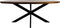 HSM Collection-Ovale Eettafel Melbourne-180x90x76-Naturel/Zwart-Mango/Metaal