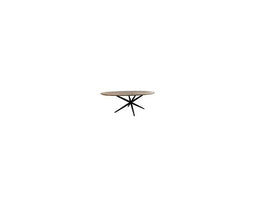 HSM Collection-Ovale Eettafel Zurich-180x100x76-Naturel/Zwart-Acacia/Metaal