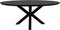 HSM Collection-Ovale Eettafel Zurich-200x100x76-Zwart-Acacia/Metaal