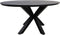 HSM Collection-Ovale Eettafel Zurich-200x100x76-Zwart-Acacia/Metaal