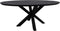 HSM Collection-Ovale Eettafel Zurich-200x100x76-Zwart-Acacia/Metaal