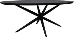HSM Collection-Ovale Eettafel Zurich-220x100x76-Zwart-Acacia/Metaal