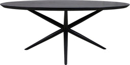 HSM Collection-Ovale Eettafel Zurich-240x100x76-Zwart-Acacia/Metaal