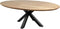 HSM Collection-Ovale Eettafel Zurich -180x100x76-Naturel/Zwart-Acacia/Metaal