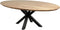 HSM Collection-Ovale Eettafel Zurich -180x100x76-Naturel/Zwart-Acacia/Metaal