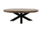 HSM Collection Ovale Salontafel 130cm Naturel/Zwart Mangohout/Metaal