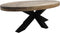 HSM Collection Ovale Salontafel 130cm Naturel/Zwart Mangohout/Metaal