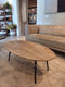 HSM Collection Ovale Salontafel Bern 100cm Naturel/Zwart Mangohout/Metaal