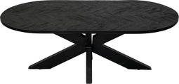 HSM Collection-Ovale Salontafel Mozaiek-120x60x44-Zwart-Mango/Metaal