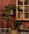 HSM Collection Plantenstandaard - mangohout/ijzer - set van 2