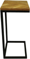 HSM Collection -Read bijzettafel Fishbone - 38x30x65 - Naturel/zwart - Eiken/metaal