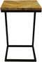 HSM Collection -Read bijzettafel Fishbone - 38x30x65 - Naturel/zwart - Eiken/metaal