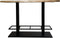 HSM Collection-Rechthoekige Bartafel 2 Pilaren-140x80x92-Naturel/Zwart-Acacia/Metaal
