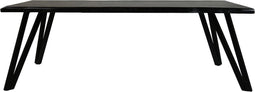 HSM Collection-Rechthoekige Eettafel Live Edge-220x100x77-Zwart-Acacia/Metaal