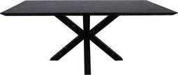 HSM Collection-Rechthoekige Eettafel Zürich-180x90x75,8-Zwart-Acacia/Metaal