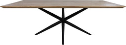 HSM Collection-Rechthoekige Eettafel Zürich-160x90x76-Naturel/Zwart-Acacia/Metaal