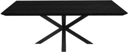 HSM Collection-Rechthoekige Eettafel Zürich-200x100x76-Zwart-Mango/Metaal