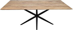 HSM Collection-Rechthoekige Eettafel Zurich-240x100x76-Naturel/Zwart-Acacia/Metaal