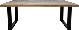 HSM Collection-Rechthoekige Eettafel Melbourne-160x90x77-Naturel/Zwart-Mango/Metaal