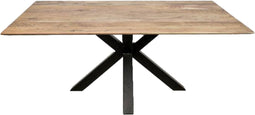 HSM Collection-Rechthoekige Eettafel Zürich-200x100x76-Naturel/Zwart-Acacia/Metaal
