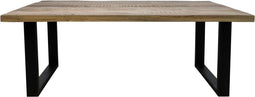 HSM Collection-Rechthoekige Eettafel Melbourne-220x100x77-Naturel/Zwart-Mango/Metaal