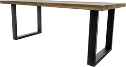 HSM Collection-Rechthoekige Eettafel Melbourne-240x100x77-Naturel/Zwart-Mango/Metaal