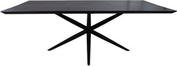 HSM Collection-Rechthoekige Eettafel Zürich-200x100x76-Zwart-Acacia/Metaal