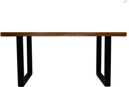 HSM Collection-Rechthoekige Eettafel Melbourne-160x90x77-Bruin/Zwart-Mango/Metaal