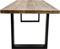 HSM Collection-Rechthoekige Eettafel Melbourne-180x90x77-Naturel/Zwart-Mango/Metaal