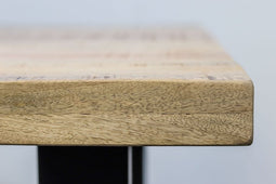 HSM Collection-Rechthoekige Eettafel Melbourne-200x100x77-Naturel/Zwart-Mango/Metaal