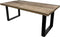 HSM Collection-Rechthoekige Eettafel Melbourne-220x100x77-Naturel/Zwart-Mango/Metaal