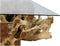 HSM Collection-Rechthoekige Salontafel Met Glas-140x90x44-Naturel-Teak/Glas