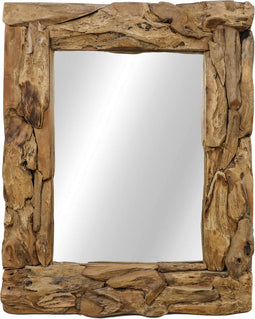 HSM Collection-Rechthoekige Spiegel Root-120x7-9x80-Naturel-Teak