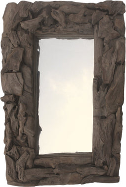 HSM Collection-Rechthoekige Spiegel Root-140x6x80-Naturel-Teak