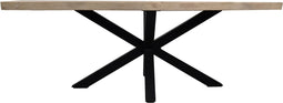 HSM Collection-Rechthoekige Eettafel-260x80-100x78-Naturel/Zwart-Munggur/Metaal