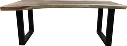 HSM Collection-Rechthoekige Eettafel-200x80-100x75-Naturel/Zwart-Munggur/Metaal
