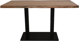 HSM Collection-Rechthoekige Eettafel-140x80x76-Naturel/Zwart-Acacia/Metaal