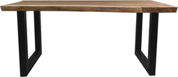 HSM Collection-Rechthoekige Eettafel-280x80-100x78-Naturel/Zwart-Munggur/Metaal