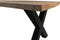 HSM Collection-Rechthoekige Eettafel-200x100x76-Naturel/Zwart-Munggur/Metaal