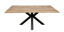 HSM Collection-Rectangular Dining Table Zurich-180x90x76-Natural/Black-Acacia/Me