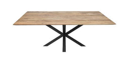 HSM Collection-Rectangular Dining Table Zurich-220x100x76-Natural/Black-Acacia/M