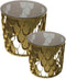 HSM Collection-Ronde Bijzettafel-ø45x45/ø35x35-Goud-Metaal/Glas