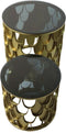 HSM Collection-Ronde Bijzettafel-ø45x45/ø35x35-Goud-Metaal/Glas